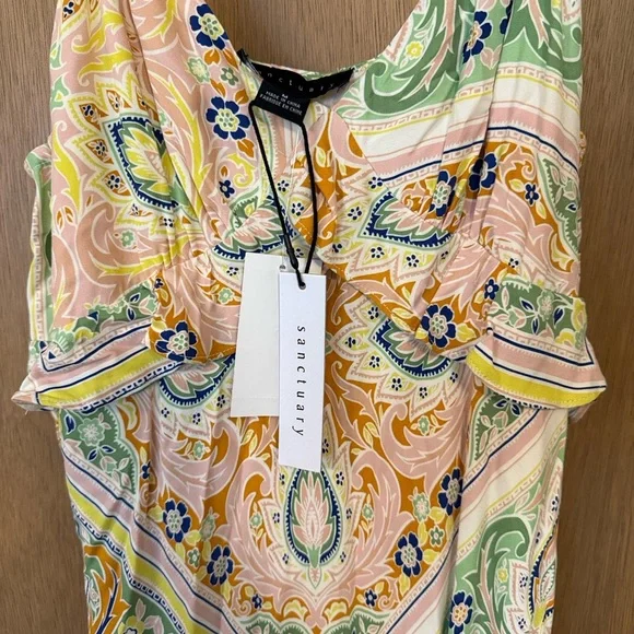 Sanctuary Paisley Multicolor Maxi Dress NWT - Picture 2 of 5